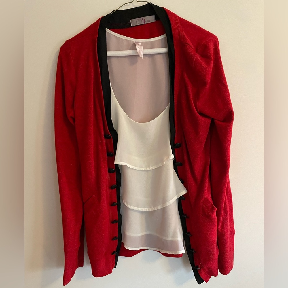 Holiday cardigan + top